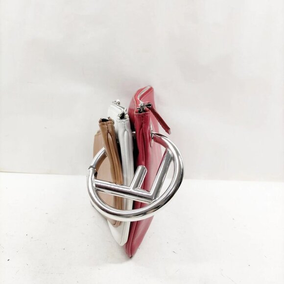 Fendi Cosmetic Pouch Red Leather 499-052925 - Picture 3 of 13